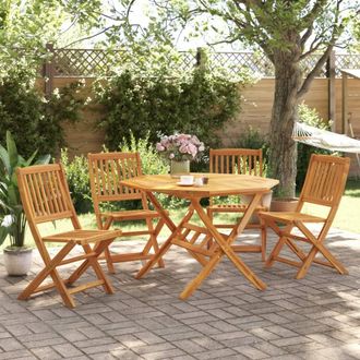 vidaXL Vidaxl - Set De Comedor De Jard&iacute;n Plegable 5 Pzas Madera Maciza Acacia