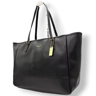 Coach Black Leather Pvc Tote Bag (Pre-Owned)