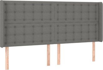 vidaXL Cabecero Con Led De Tela Gris Oscuro 163x16x118/128 Cm Vidaxl