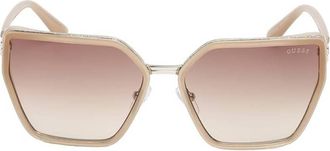 Guess Gradient Brown Butterfly Ladies Sunglasses GU00146 57F 59