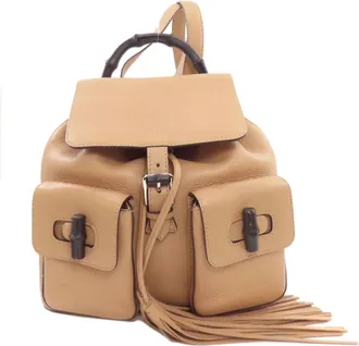 Gucci Beige Leather Backpack (Pre-Owned)