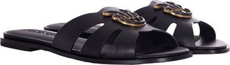 Pinko Womens Slippers Milly Black-Antique Gold Black/antique Flat Shoes