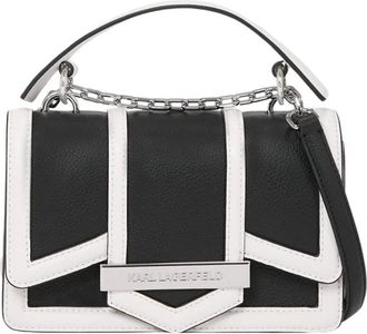 Karl Lagerfeld Schoudertas Essentials A4W30277 Zwart - Dames - Handtassen - Zwart - ONE Size - Leer - Tassen
