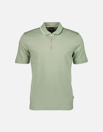 HUGO BOSS Mens C-Paras 30 Zip-Neck Polo Shirt - Green - Size: 42