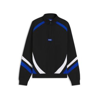 HUGO BOSS Stretch-cotton sweatshirt with colourful panelling