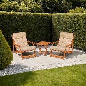 Asir Group LLC Conjunto De Mesa De Jard&iacute;n: 1 Mesa Y 2 Sillas. Dise&ntilde;o Moderno Y C&oacute;modo Para Jard&iacute;n