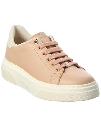 Ferragamo Mini Vara Chain Ornament Leather Sneaker