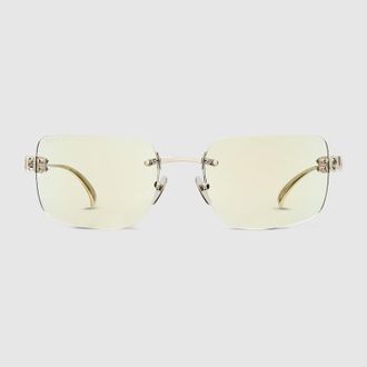 Gucci Frameless Square Sunglasses, Silver