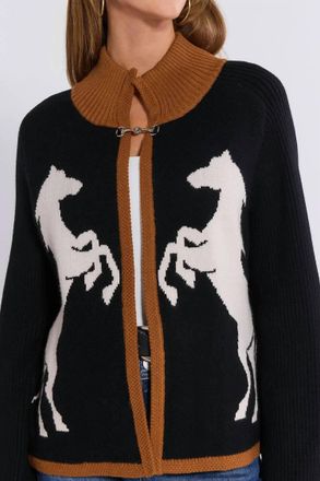 THML Clothing Horse Knit Cardigan In Black
