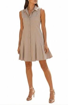 Beach Lunch Lounge Two Pocket Sleeveless Shirtdress in Leche Cafe at Nordstrom Rack, Size X-Large