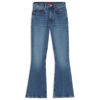 HUGO BOSS High-waisted flared jeans in blue stretch cotton