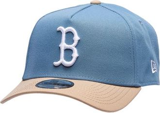 New Era Womens Boston Red Sox Red Sox 9FORTY A-Frame Cap - Adult Caramel/Faded Blue