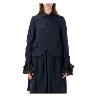 Comme Des Gar&ccedil;ons Giacca con Maniche a Volant - - Jackets - Donna - Blu - S