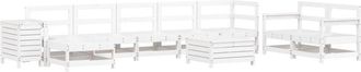 vidaXL vidaXL 10 Piece Garden Sofa Set White Solid Wood Pine