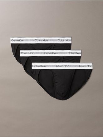 Calvin Klein Mens Icon Modal Mesh 3-Pack Sports Brief - Black - XL