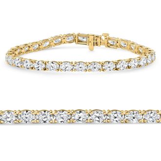 Pompeii3 10.75Ct Oval Cut Diamond Tennis Bracelet 7 14k Yellow Gold Lab Grown Size: Medium
