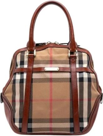 Burberry Pre-owned Handbags, female, Brown, Size: ONE SIZE Pre-owned Canvas Handbag