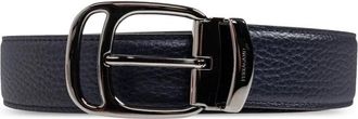 Ferragamo Dubbele Verstelbare Omkeerbare Riem - Heren - Riemen - Blauw - 95 CM - Leer - Accessoires