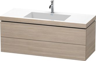 Duravit Lavabo Para Muebles Duravit L-cube C-bonded Con Base, Colgante, 120x48 Cm, 2 Cajones, Sin Rebosadero, 1 Agujero Para Grifo, Color: Decoraci&oacute;n Pino Pla