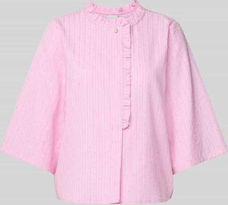 Ichi Regular Fit Bluse mit R&uuml;schen Modell RUBY in Pink, Gr&ouml;&szlig;e 36