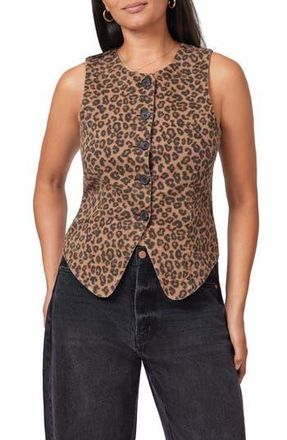 Scotch & Soda The Leopard Denim Vest in Leopard Print at Nordstrom Rack, Size Large