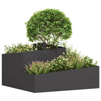 Berkfield Home Planter Black 80x80x50 cm Cold-rolled Steel | Size: 80 x 80 x 50 cm