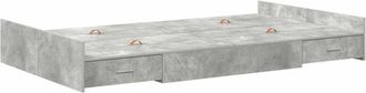 vidaXL Cama Con Almacenamiento Con Cabecera Gris Hormig&oacute;n 120 X 200 Cm Vidaxl