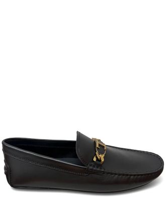 Tod's City Gommino chain-detail loafers - men - Calf Leather/Calf Leather/Rubber - 7 - Black