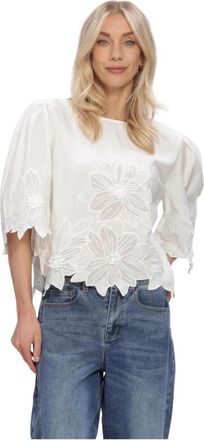 Y.A.S Yasmori 2/4 Top - Dames - Blouses - Wit - XL - Nylon - Overhemden
