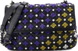 Bottega Veneta Olimpia Embroidered Intrecciato Nappa Small crossbody bag - Nero