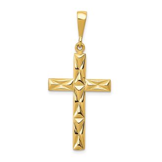 Diamond2Deal 10k Yellow Gold Reversible Latin Cross Pendant