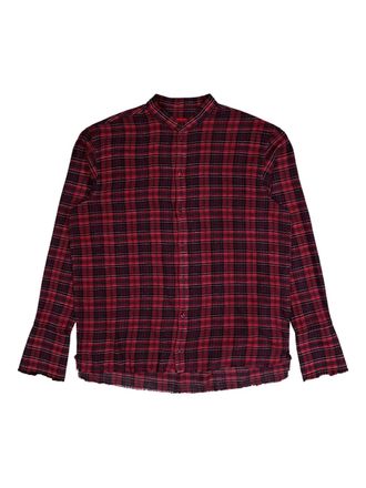 424 check flannel shirt - Red