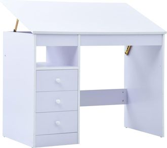 vidaXL Escritorio Infantil De Dibujo Inclinable Blanco Vidaxl