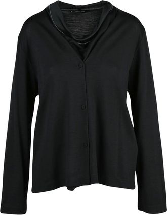 Fabiana Filippi Overhemden, Dames, Zwart, M, Wol, Gebreide blouse