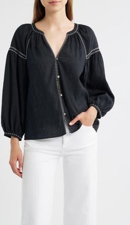Rails Vasia Embroidered Top in Black at Nordstrom Rack, Size X-Large