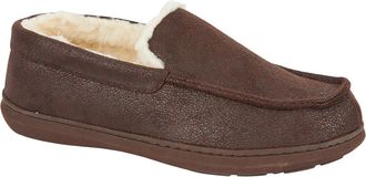 Jo & Joe Mens Lightweight Fleecy Lined Comfort Moccasin Slip on Slipper with Sturdy Sole sizes 7-12 (Spencer Brown, UK Footwear Size System, Adult, Men, Numeri