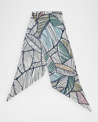 Giorgio Armani Men & apos;s Silk Leaf-Print Neck Scarf