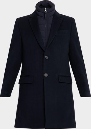 Mackage Mens Skai-SLB 3-in-1 Wool Overcoat with Removable Down Liner