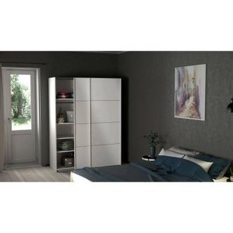 Dmora Armario 2 Puertas Elvire, Muebles De Dormitorio, Vestidor, Armario De Ropa, 150x61 H200 Cm, Blanco Brillante - Dmora