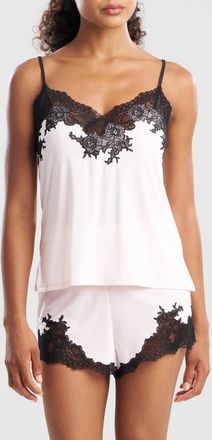 Natori Enchant Lace Short Pajamas in Pink/Black at Nordstrom, Size X-Large