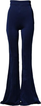 Elisabetta Franchi Navy Blue HighWaist Flare Leg Trouser Womens Pants (Pre-Owned)
