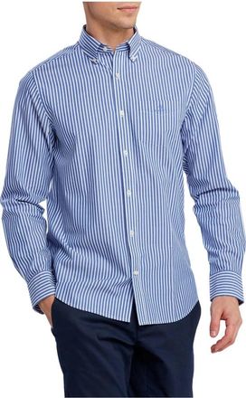 GANT Reg Broadcloth Stripe BD Shirt - Heren - Casual Overhemden - Blauw - S - Katoen - Overhemden
