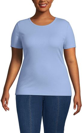 Lands End Cotton Rib T-shirt in Light Sea Blue at Nordstrom, Size 3X
