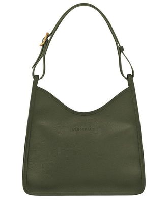 Longchamp Schultertasche aus Leder Le Foulonn&eacute; M, Frau, Gr&uuml;n, TU