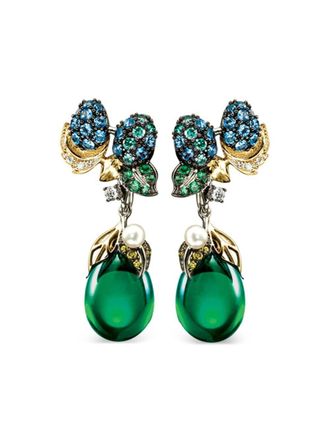 Anabela Chan Orecchini Greenberry con pietre in oro 18kt - Verde