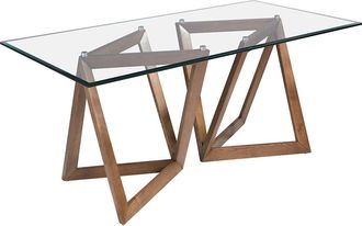Angel Cerdá Design Esstisch Niros 180 x 90 cm - Nussbaum/Glas