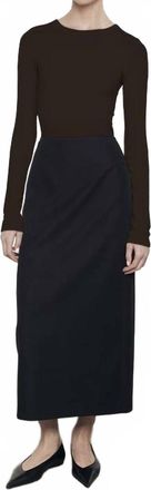 Enza Costa Silk Knit Crew Tee In Coffee Bean