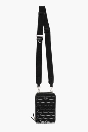 Prada Brushed-Leather Crossbody Phone Holder Prada