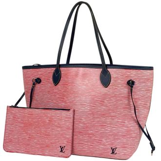Louis Vuitton Red Color Rouge Epi Denim Leather Tote Bag (Pre-Owned)