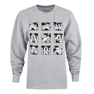 Disney Dames/Dames Mickey Mouse Gezicht Crew Hals Sweatshirt (Sportgrijs)